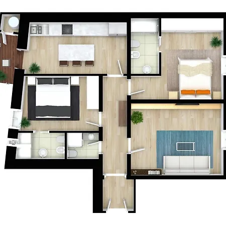 Train Station Deluxe 3 Bath Apartment Bologna